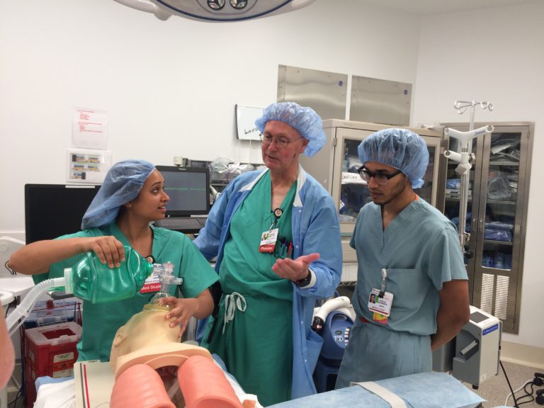 CMSRU student Seema Doshi (left) with Dr. Edward Deal and student Kuntal Bhowmick.