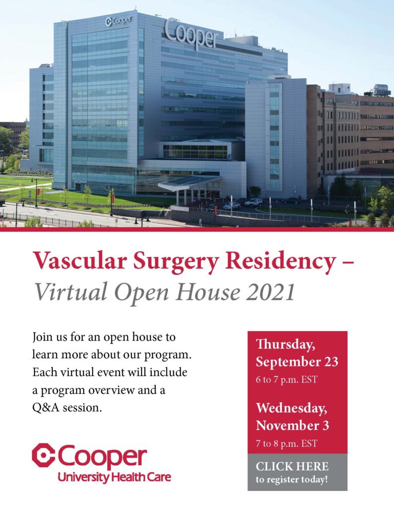 Virtual Open House Flyer for Vascular Surgery Residency 
