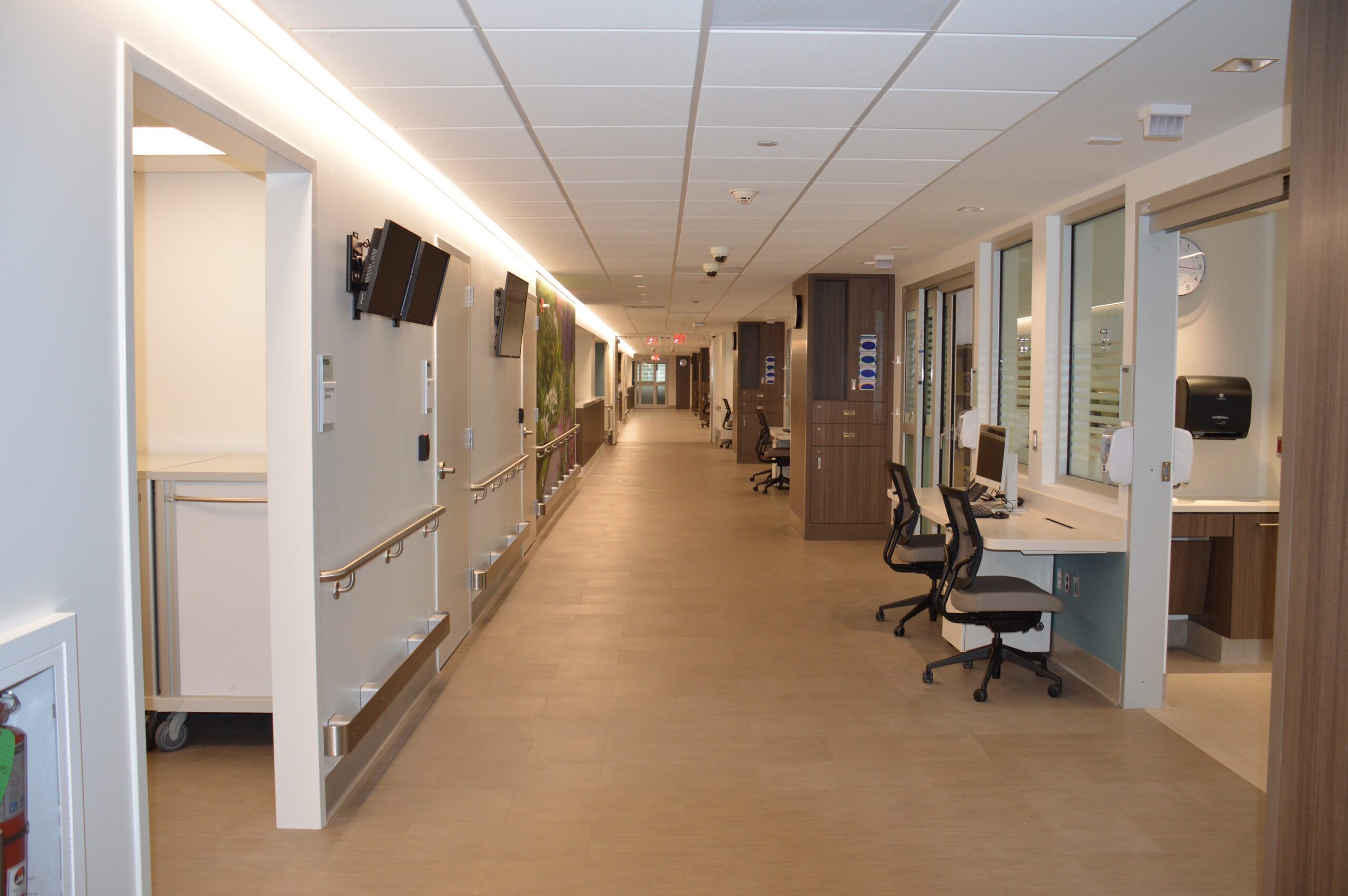 Hallway view of new P10 patient area