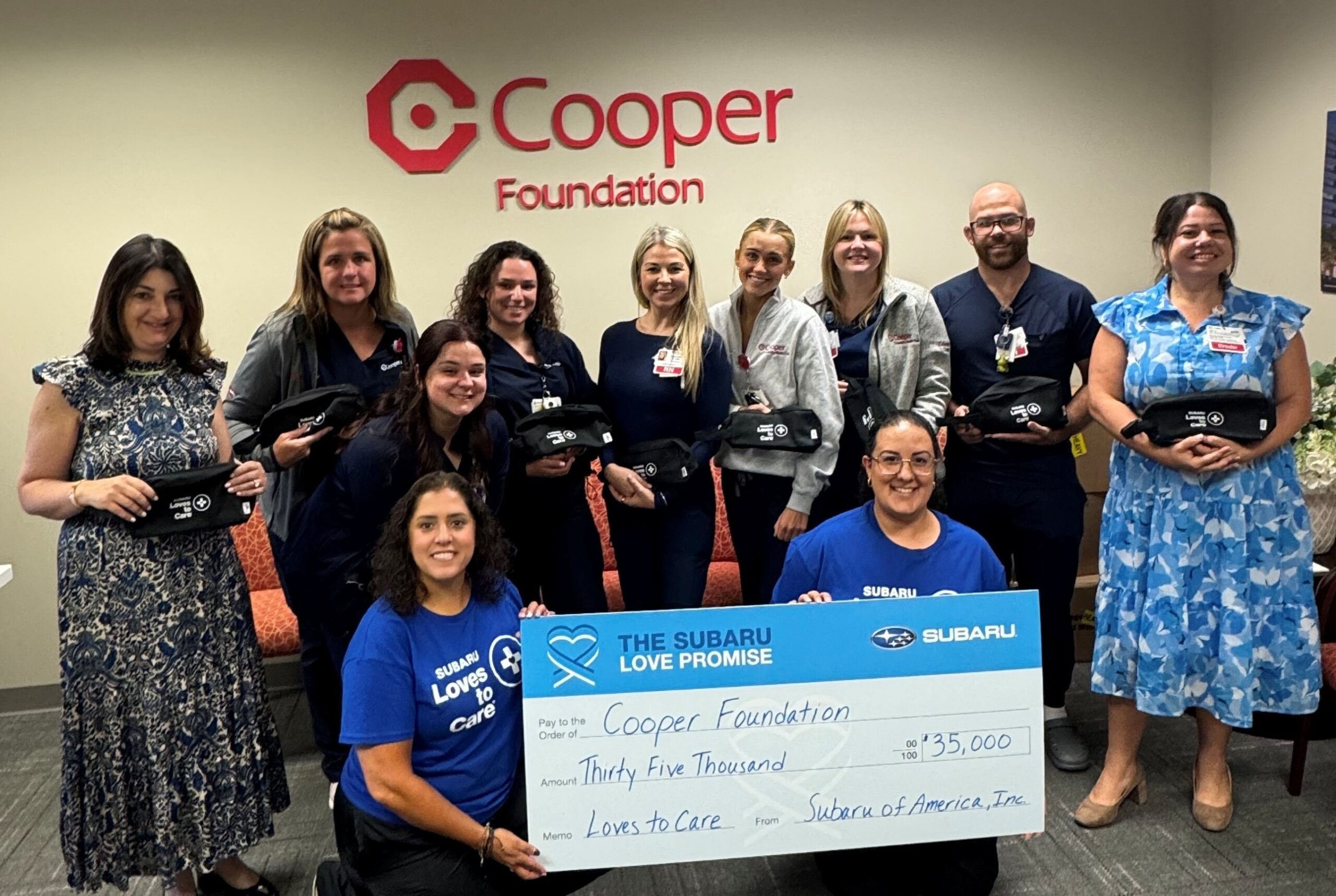 Subaru Volunteers Assemble 1,000 Appreciation Kits for Cooper Nurses and Donate $35,000 to The Cooper Foundation
