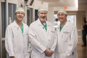 Cardiac surgeons Frank W. Bowen, III, MD; Michael Rosenbloom, MD; and Richard Highbloom, MD.
