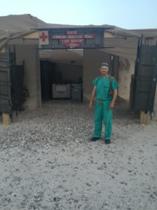 Dr. Chovanes at the Army medical camp in Iraq